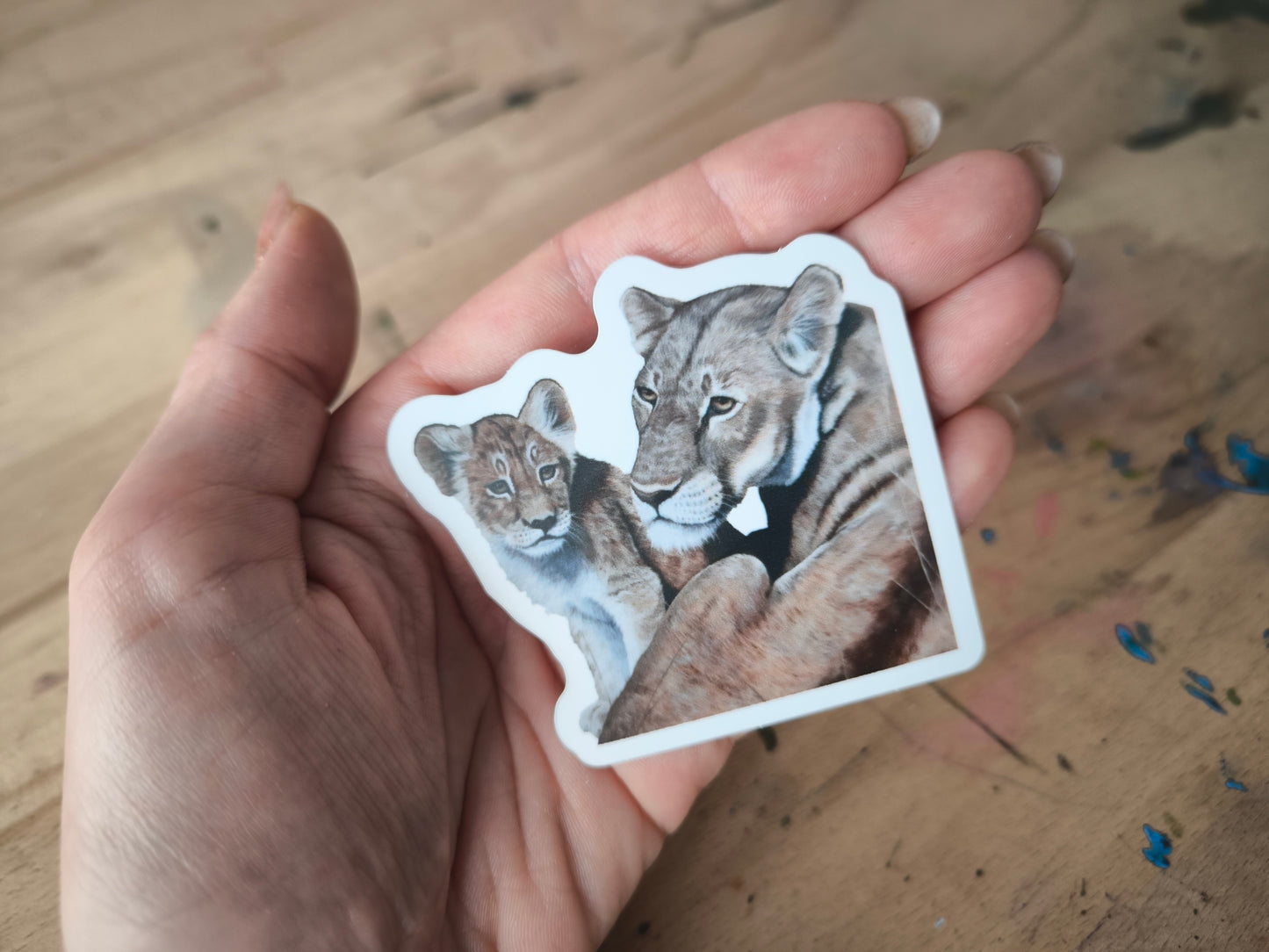 Sticker Eisvogel und Löwin