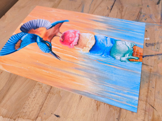 Kunstdruck "Eisvogel, ein kurzer Augenblick"