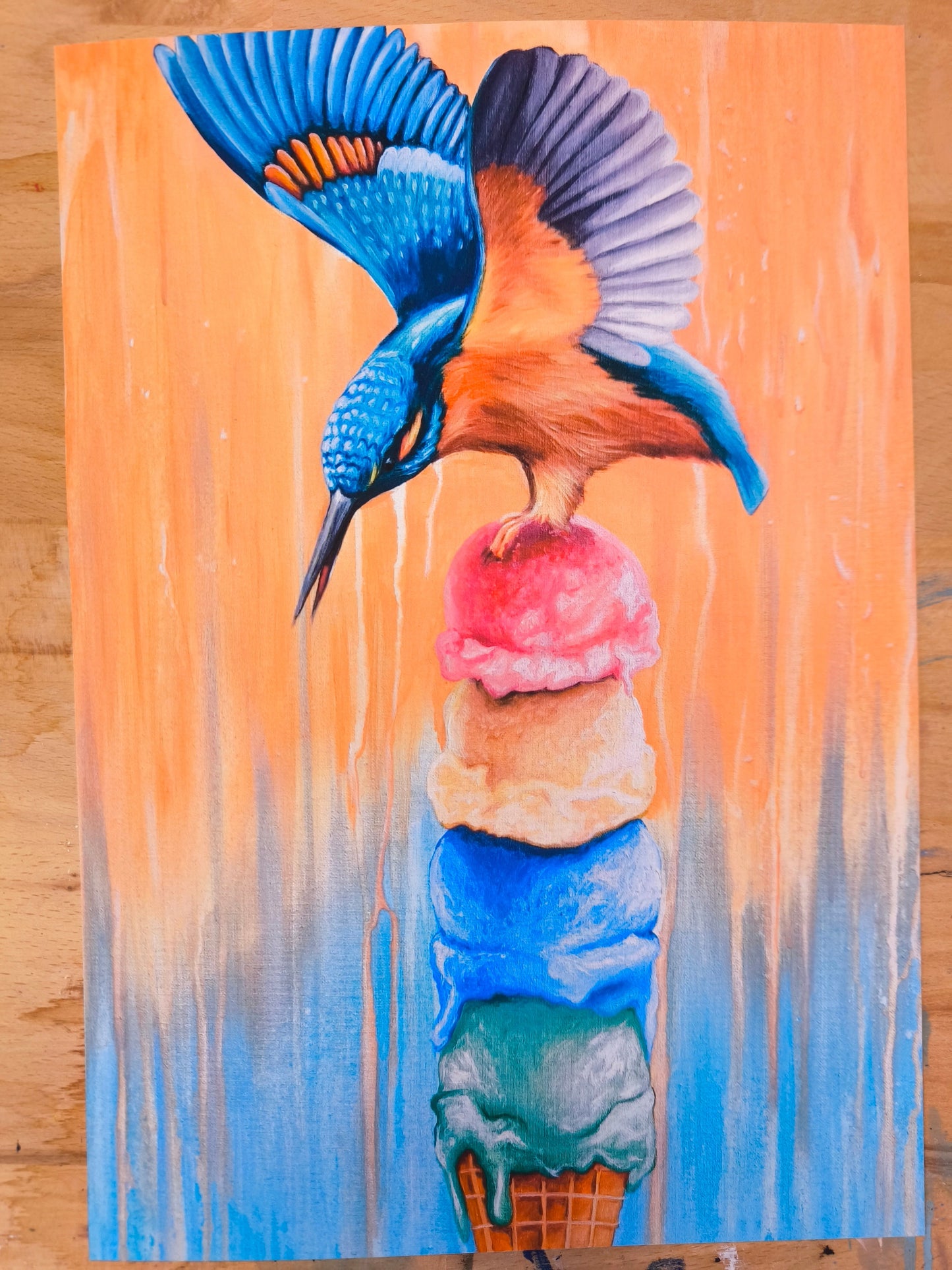 Kunstdruck "Eisvogel, ein kurzer Augenblick"