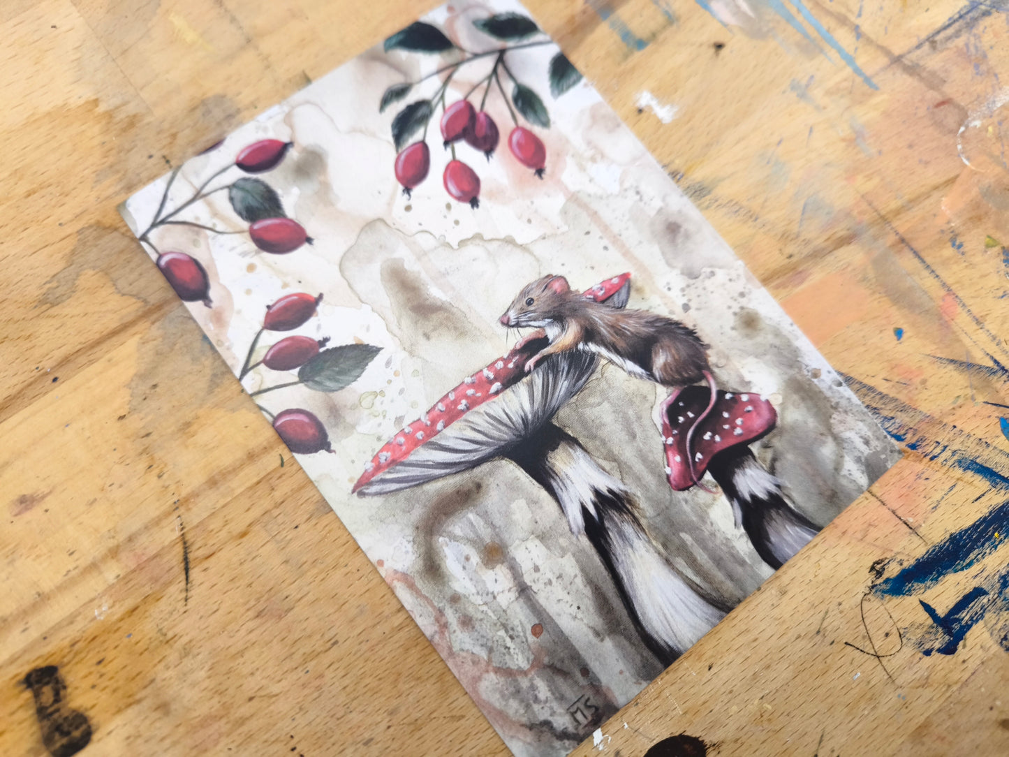 Postkartendruck Din A6 "Maus mit Aussicht A6"