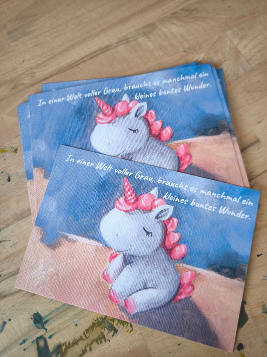 Postkartendruck "Kleines Einhorn"