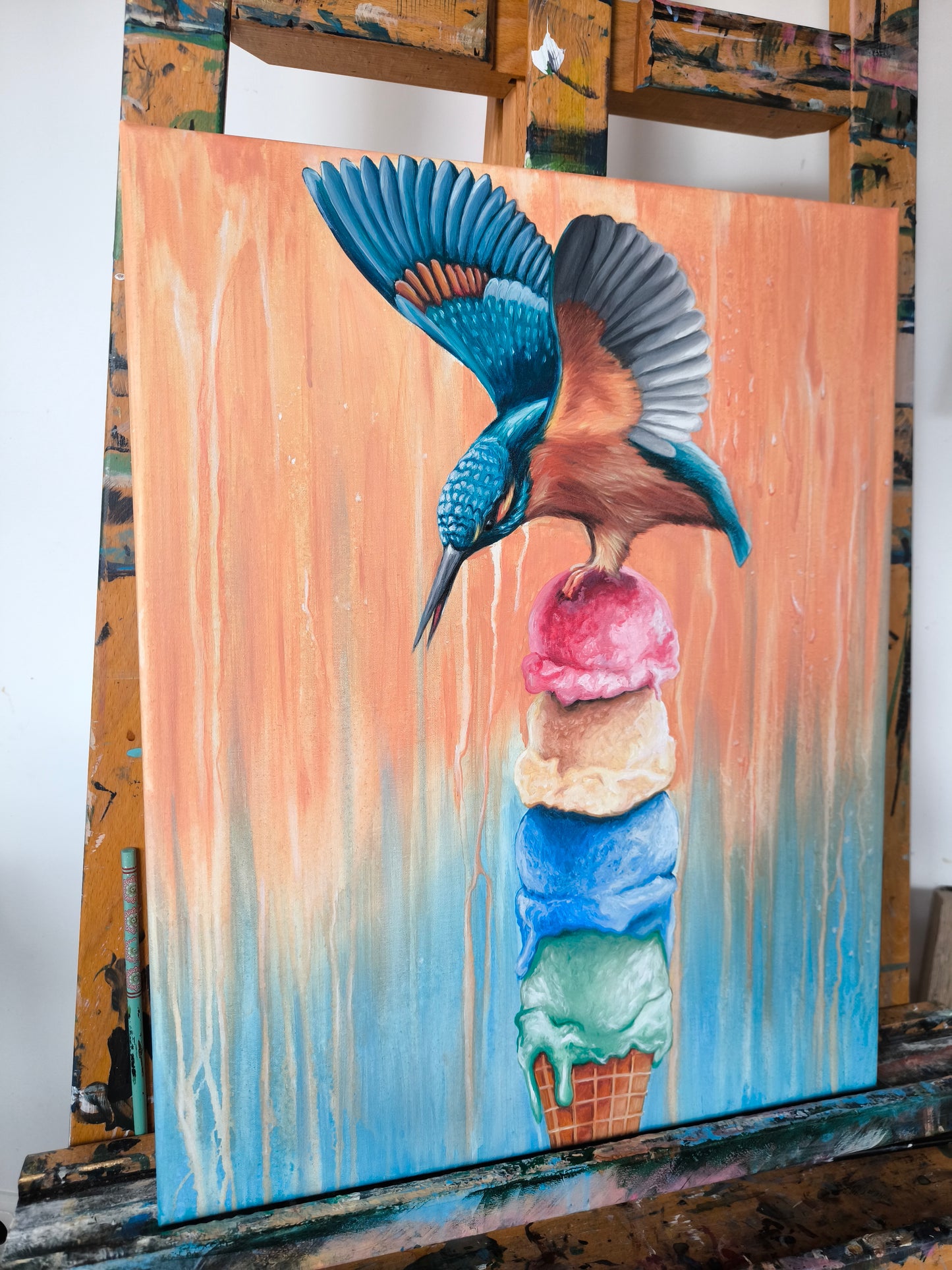 Kunstdruck "Eisvogel, ein kurzer Augenblick"