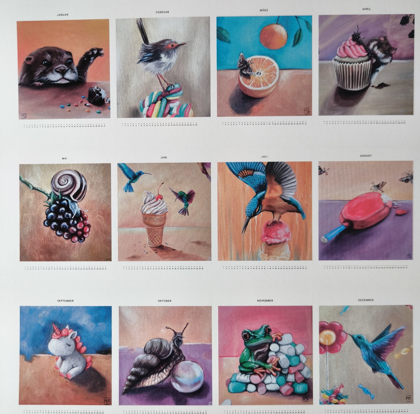 Kalender "Kunst mit Kaffee" und "Bunte Kunst"