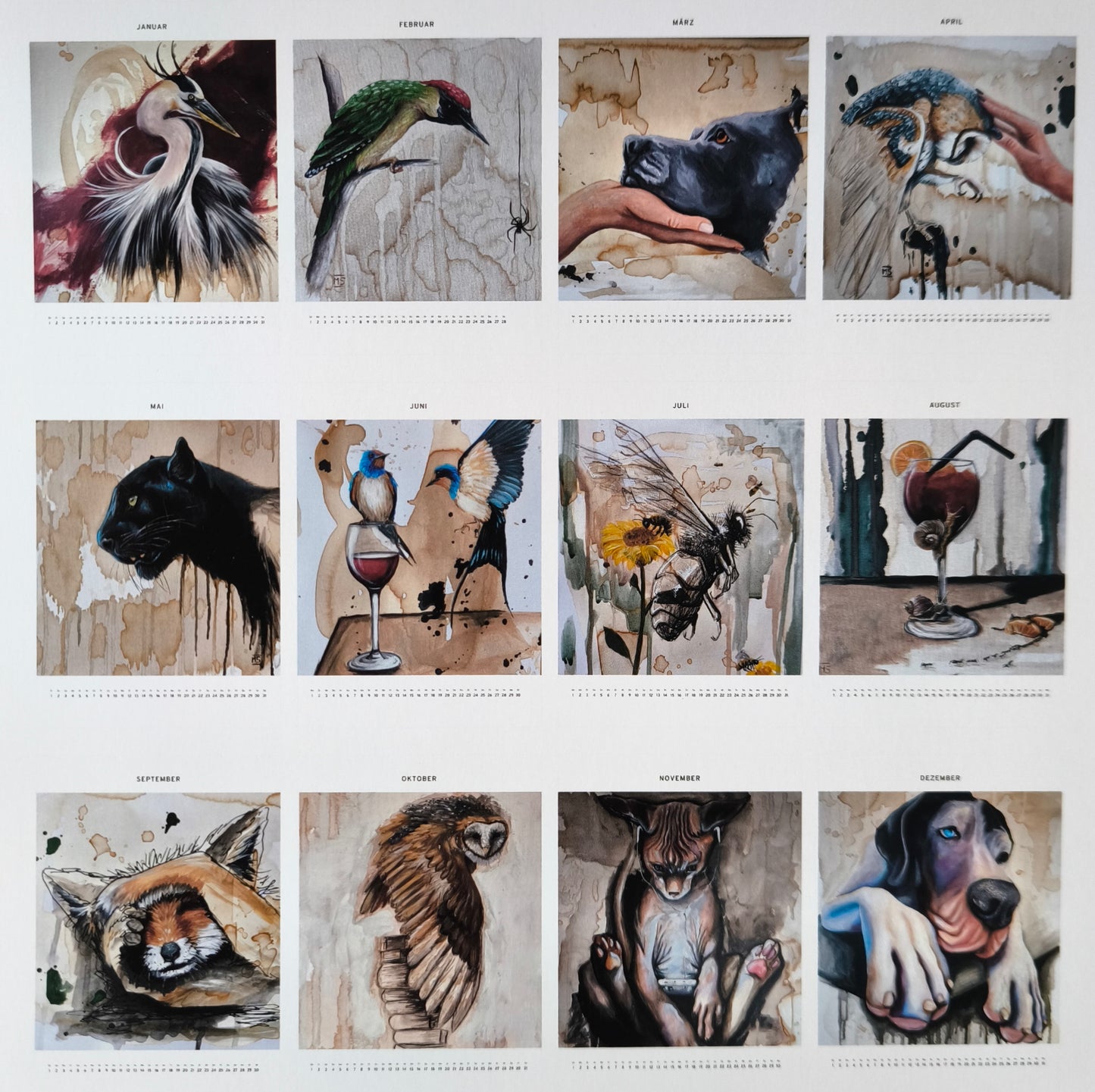 Kalender "Kunst mit Kaffee" und "Bunte Kunst"