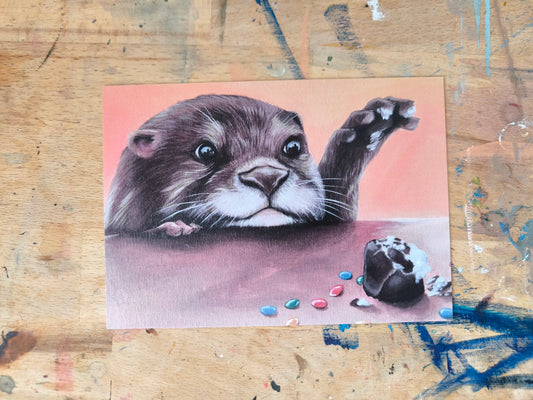 Postkartendruck Otter