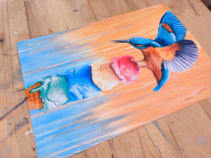 Kunstdruck "Eisvogel, ein kurzer Augenblick"