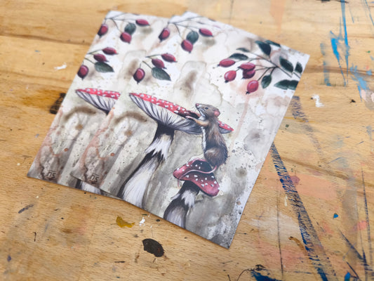 Postkartendruck Din A6 "Maus mit Aussicht A6"