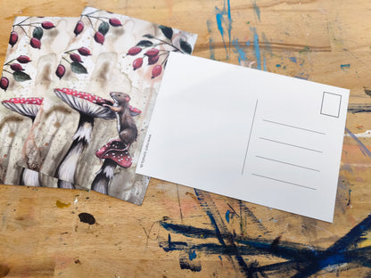 Postkartendruck Din A6 "Maus mit Aussicht A6"