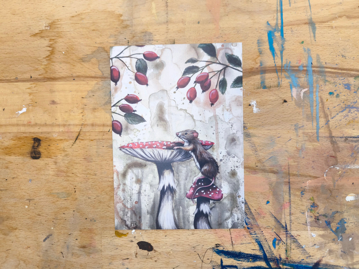 Postkartendruck Din A6 "Maus mit Aussicht A6"