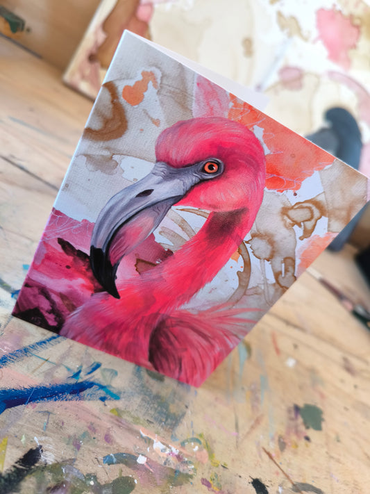Grußkarte "Flamingo"