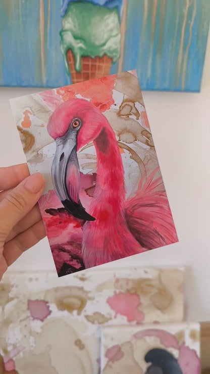 Postkarte "Flamingo"