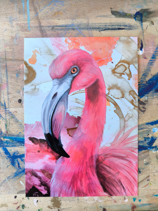 Grußkarte "Flamingo"